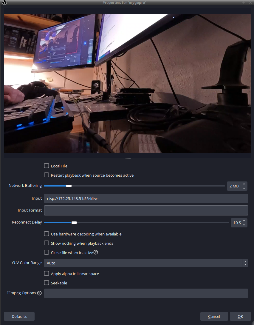 Gopro OBS media source